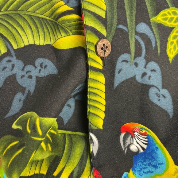 Bill Blass Hawaiian shirt parrots - Picture 2 of 6